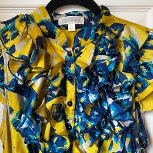 Yellow and Blue Floral Dress